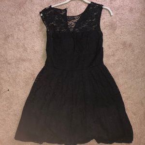 Black lace dress halter top